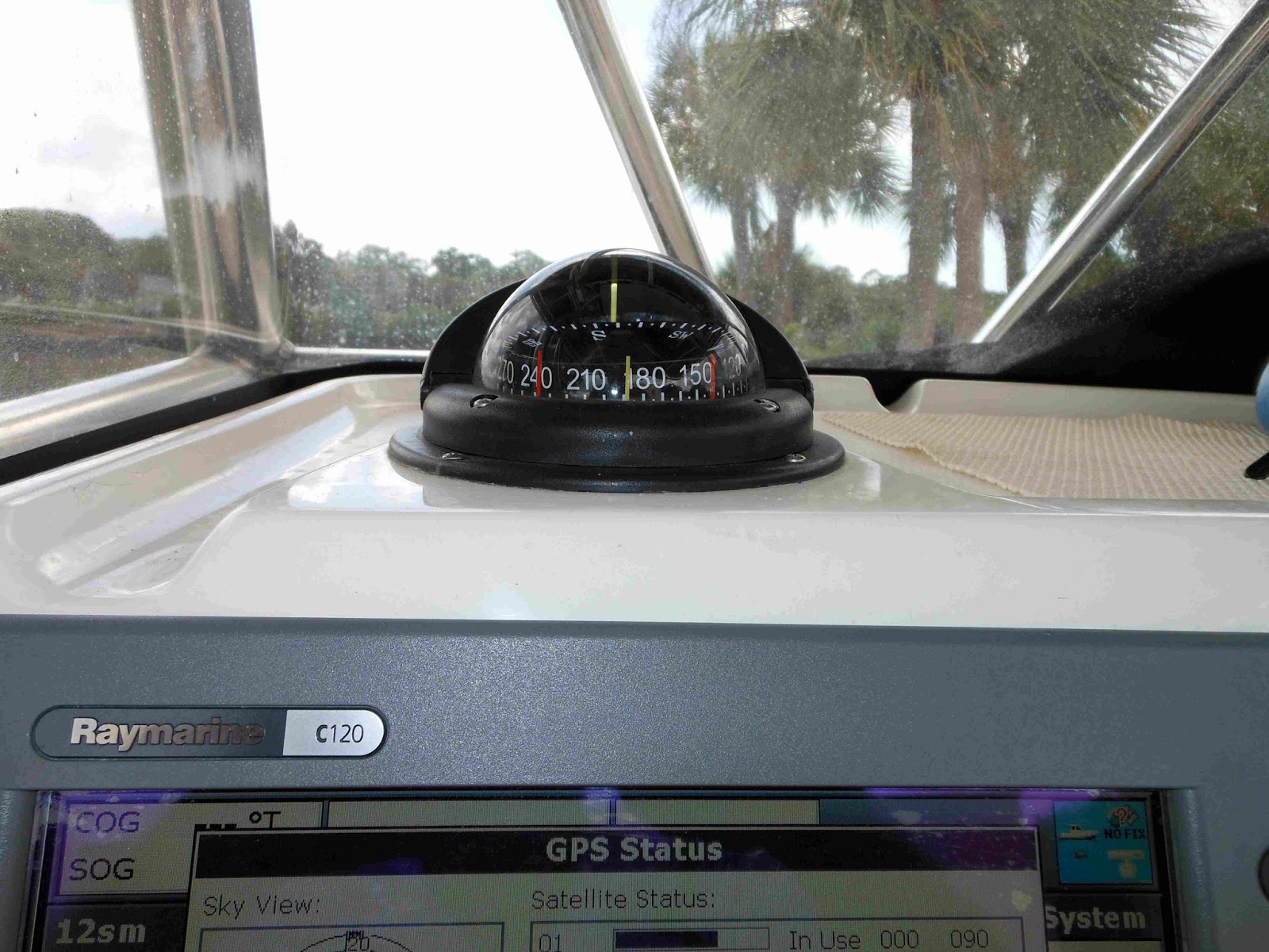 Swinging a boat compass with a gps